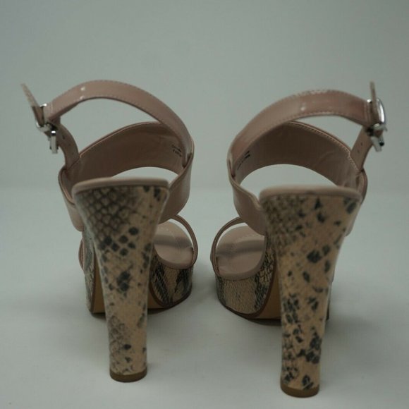 Halogen Blush Leather Snake Print Heel Sandals Size 7.5 - Picture 4 of 8